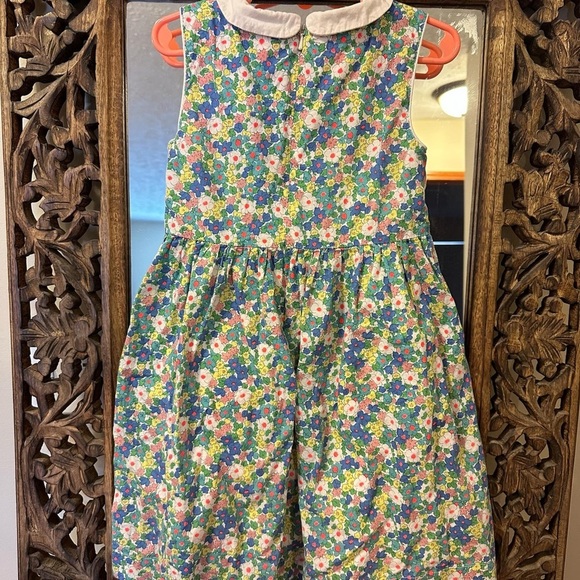 Mini boden collar smocked 100% cotton dress retro vibe size 5-6 girls - Picture 2 of 5